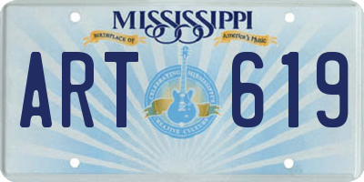 MS license plate ART619