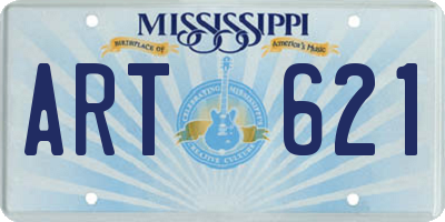 MS license plate ART621
