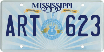 MS license plate ART623