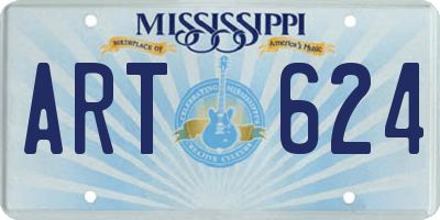 MS license plate ART624