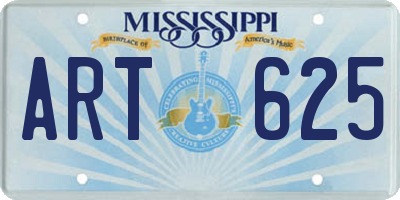 MS license plate ART625