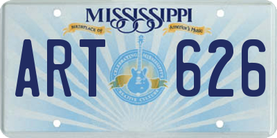 MS license plate ART626