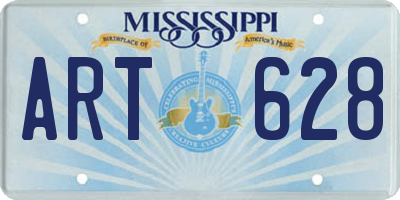 MS license plate ART628