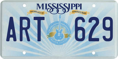 MS license plate ART629