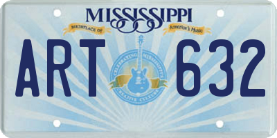 MS license plate ART632