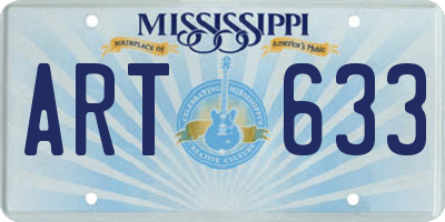 MS license plate ART633