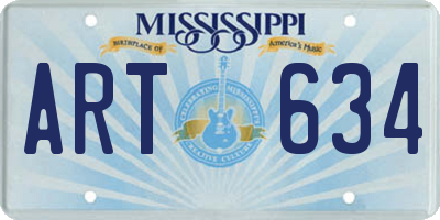 MS license plate ART634