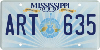 MS license plate ART635