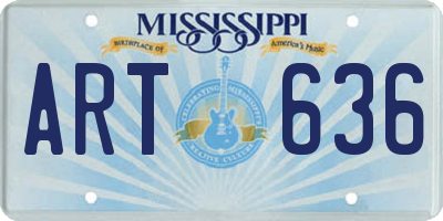MS license plate ART636