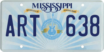 MS license plate ART638