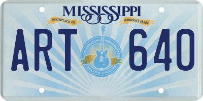 MS license plate ART640