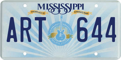 MS license plate ART644
