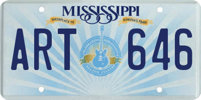 MS license plate ART646