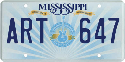 MS license plate ART647