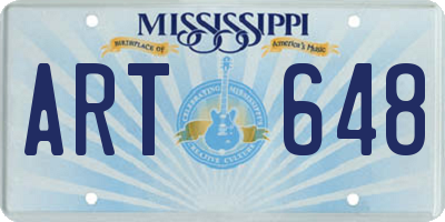 MS license plate ART648