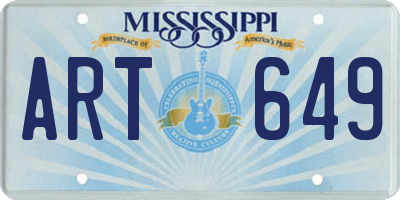 MS license plate ART649