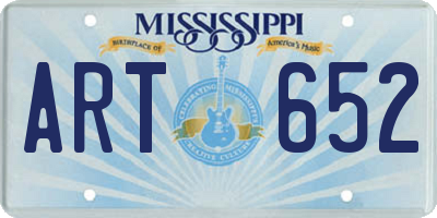 MS license plate ART652