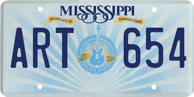 MS license plate ART654