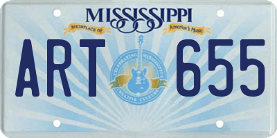 MS license plate ART655