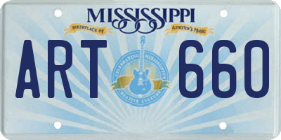 MS license plate ART660