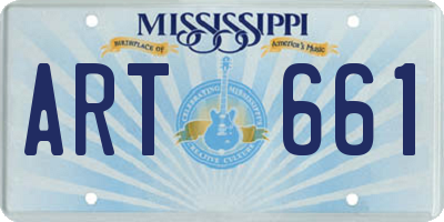 MS license plate ART661