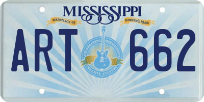 MS license plate ART662