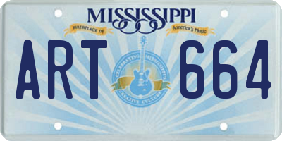 MS license plate ART664