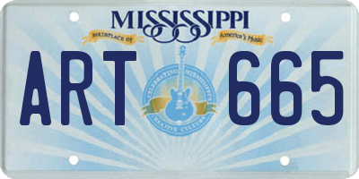 MS license plate ART665