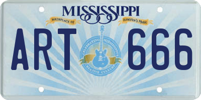 MS license plate ART666