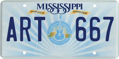 MS license plate ART667
