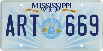 MS license plate ART669