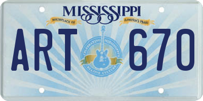 MS license plate ART670