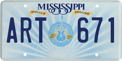 MS license plate ART671