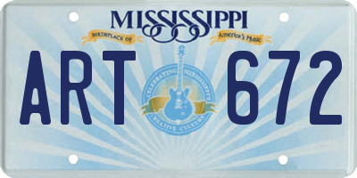 MS license plate ART672