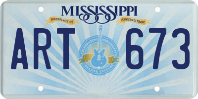 MS license plate ART673