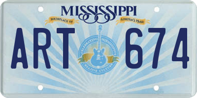 MS license plate ART674