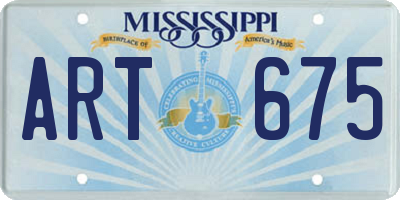 MS license plate ART675