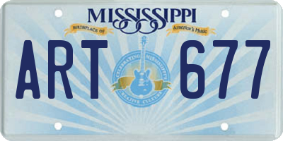 MS license plate ART677