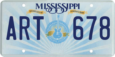 MS license plate ART678