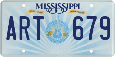 MS license plate ART679