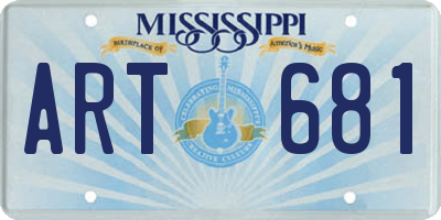 MS license plate ART681