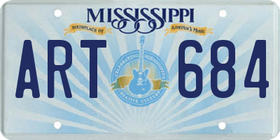 MS license plate ART684
