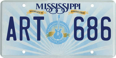 MS license plate ART686