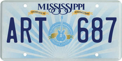 MS license plate ART687