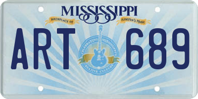 MS license plate ART689