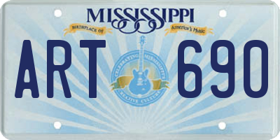 MS license plate ART690