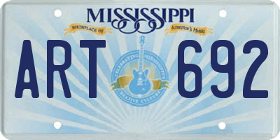 MS license plate ART692