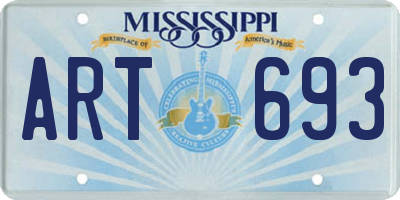 MS license plate ART693