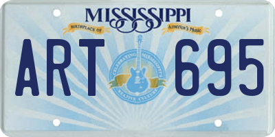 MS license plate ART695