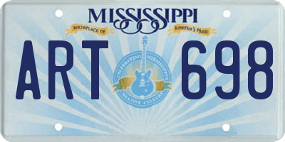 MS license plate ART698